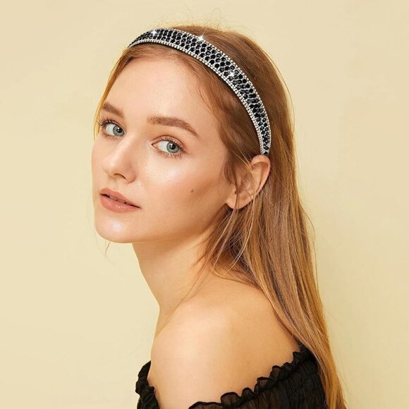 4 Pack Rhinestone Headbands Women Girls Sparkly Flower Hair Accessories main image 5